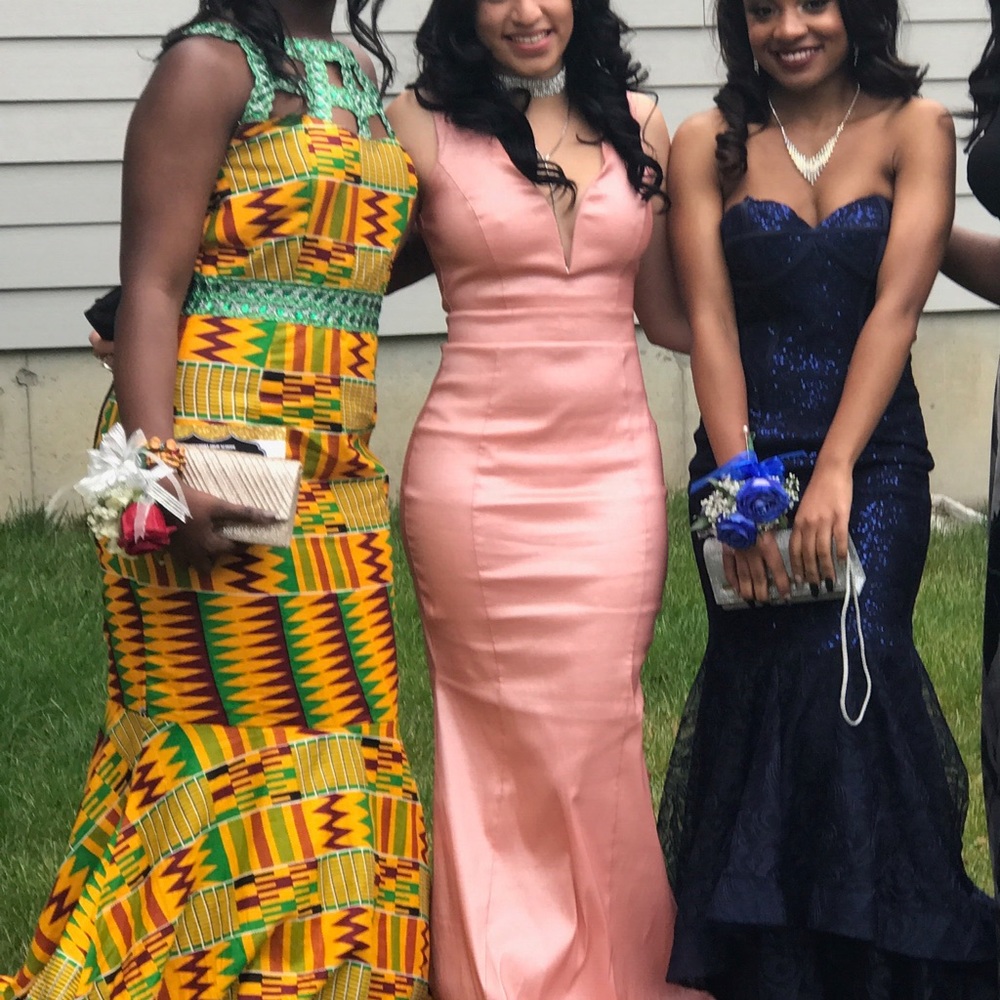 Authentic Kente Cloth Ghanian Prom Dress - Picture 1 of 4